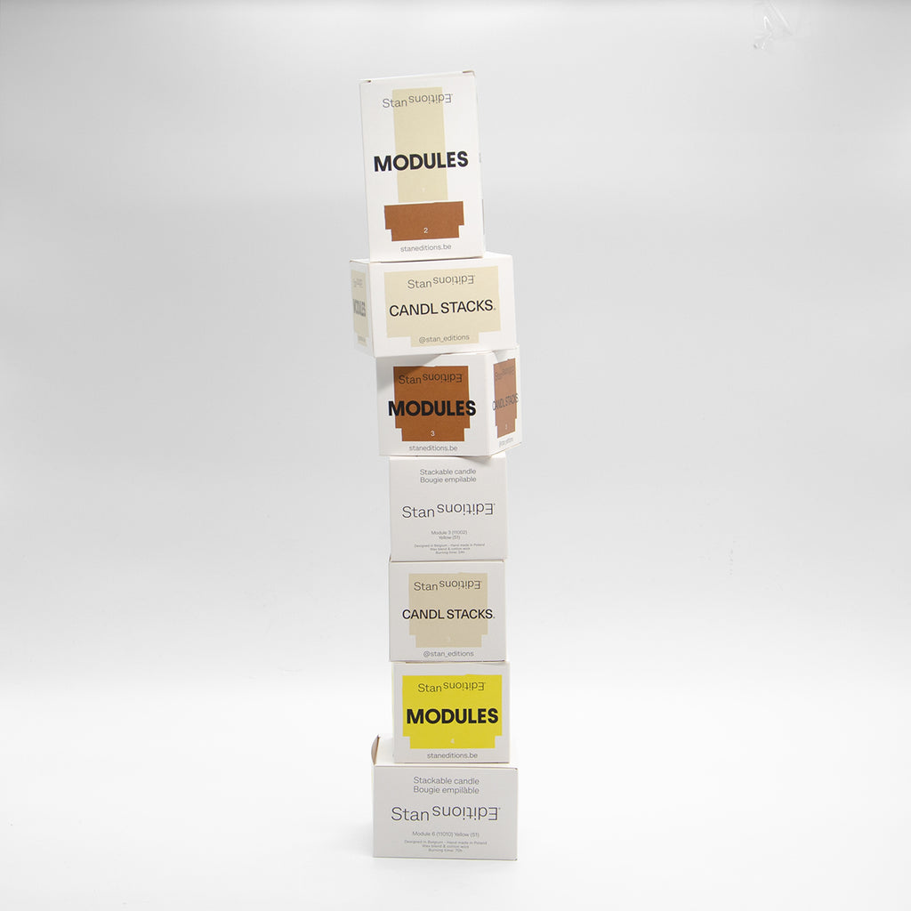 Stackable candle modules from Stan Editions. Stapelbare kaarsen modules van Stan Editions. Bougies empilable de Stan Editions.