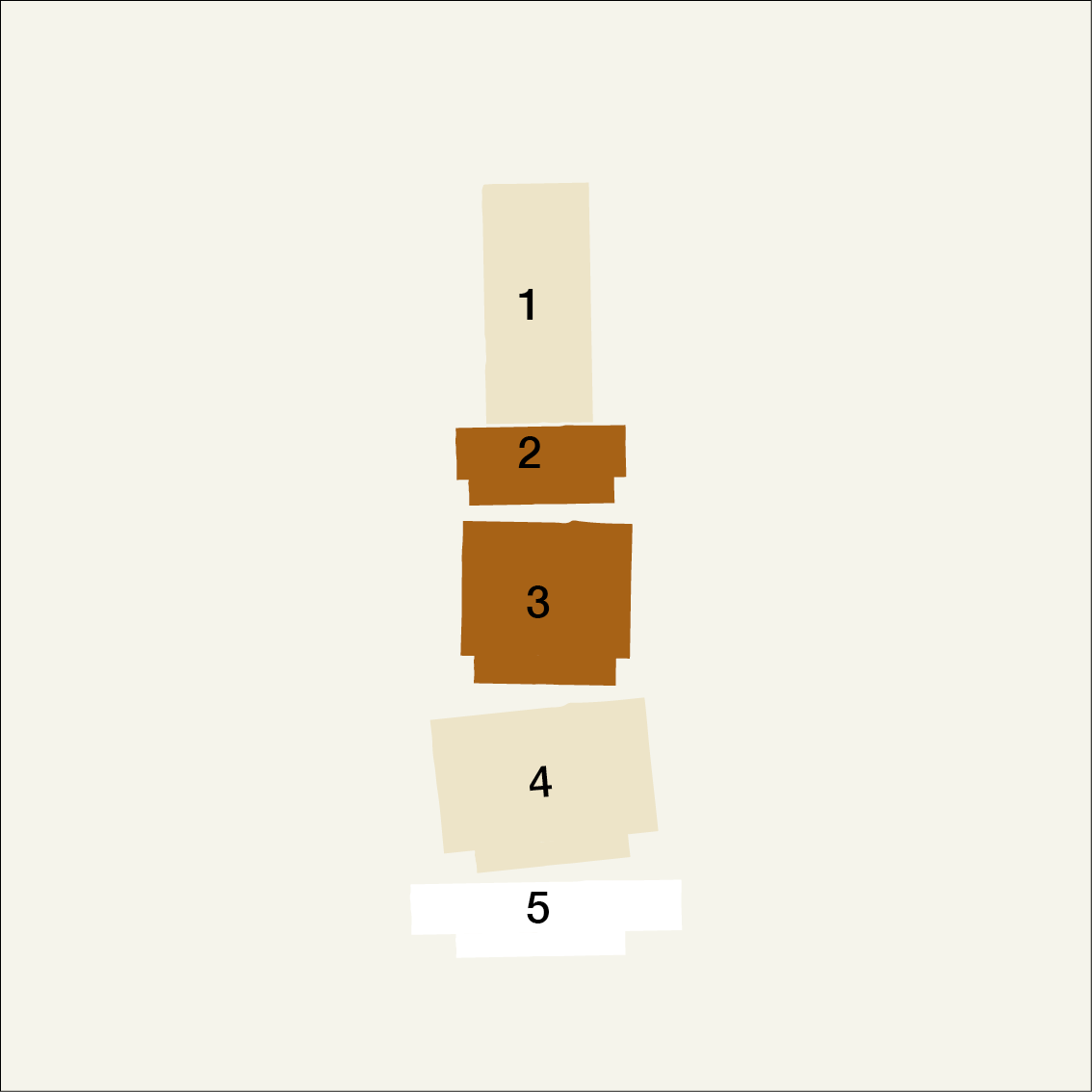 illustratie van een beige Candl Stack van Stan Editions. Illustration of a beige Candl Stack from Stan Editions. Illustration d'un beige candl Stack de Stan Editions.